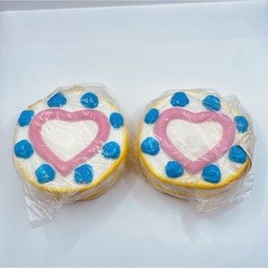 Set of 2 Cake Squishies Fidget Heart Toys Squeezable P8